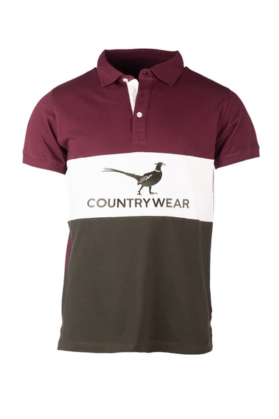 Men's Polo Shirt - Byland - Pheasant Wine/White/Olive