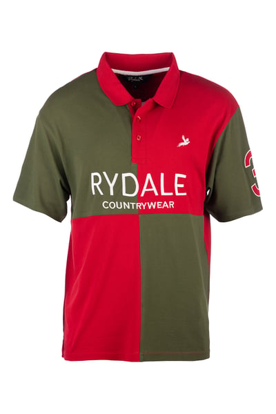 Herren-Poloshirt – Ganton II - Oliv/Rot