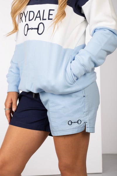 Ladies Snaffle Quartered Shorts - Millie Stennett - Navy/Soft Blue