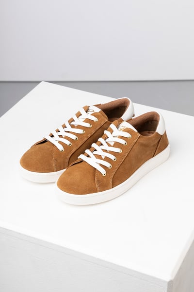 Ladies Suede Trainers - Helmsley - Tan