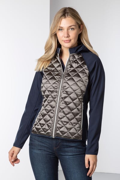 Ladies Hybrid Quilted Jacket - Askwith - Silver