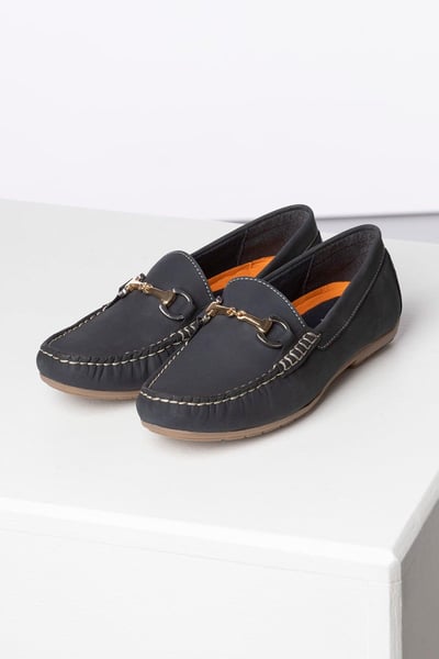 Mocassins de conduite en nubuck pour femmes - Wrelton - Marine