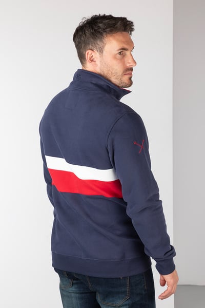 Sweat rayé pour homme - Beadlam - Marine