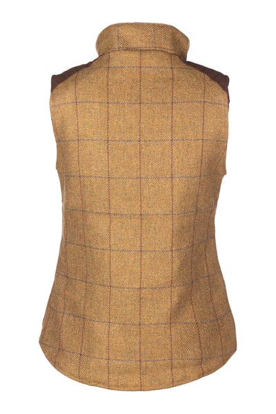 Ladies Padded Tweed Waistcoat - Haworth - Beige Tweed