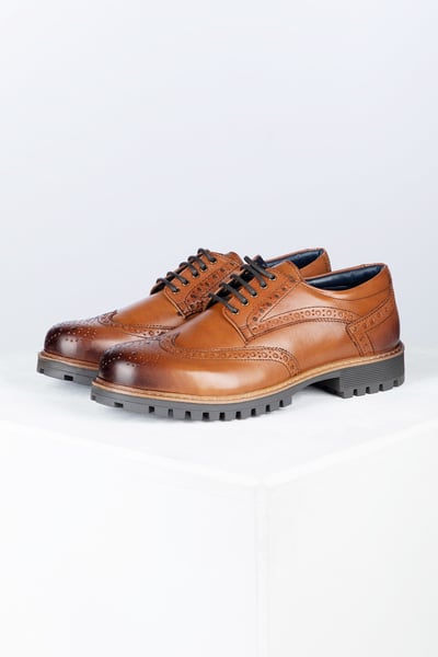 Men's Brogue Shoe - Millington III - Tan