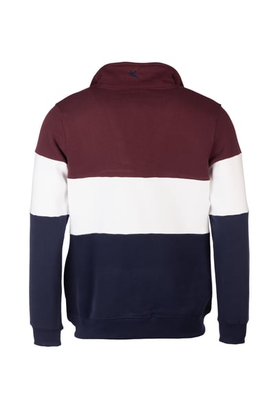 Sudadera de hombre - Byland - Faisán Azul Marino/Blanco/Vino