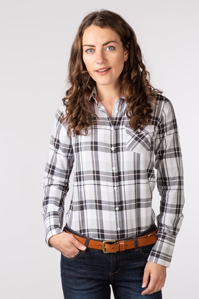 Damen Hannah Country Karohemd - Sally - Silber