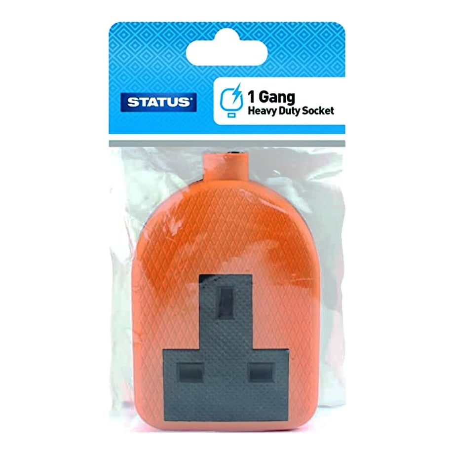 Status Single Gang Orange Heavy Duty Socket UK