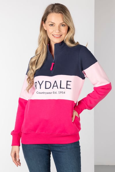 Ladies Sweatshirt - Byland - Rydale Bonbon/Sorbet/Navy