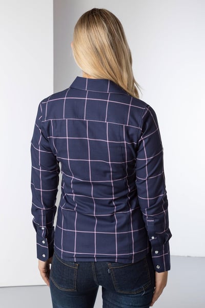 Ladies Hannah Country Shirt - Laura Tweed - Laura Navy