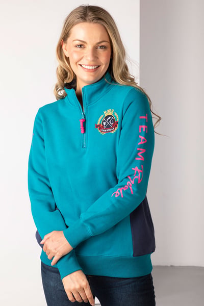 Ladies Muston Panel Sweatshirt - Teal/Navy