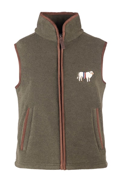 Junior Fleece Waistcoat - Huggate - Khaki Champion Bull