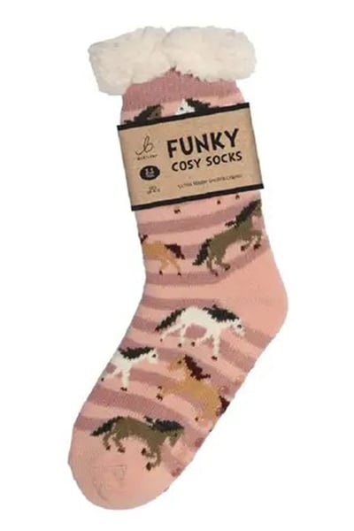 Funky Sherpa Socks - Galloping Horses
