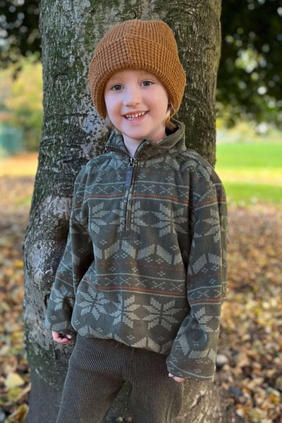 Kid's Overhead Fair Isle Fleece - Kelk - Olive
