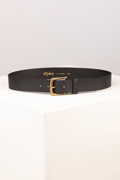 Men's Leather Jeans Belt - Kiplin - Waxy Black