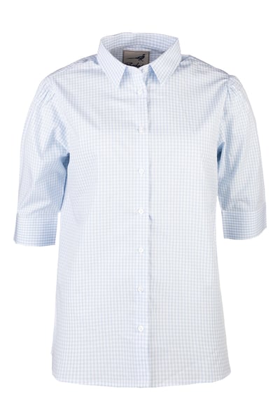 Ladies Short Sleeved Shirt - Ivy - Blue Gingham