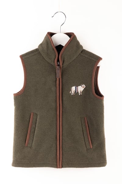 Kid's Mini Fleece Waistcoat - Huggate - Khaki Champion Bull