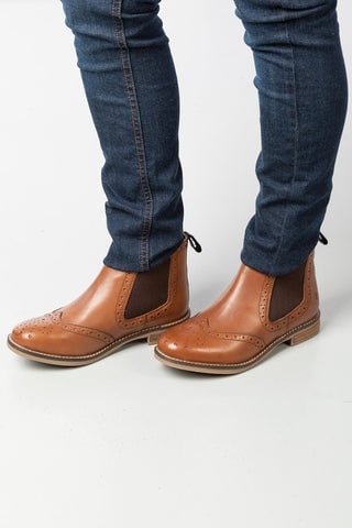 Ladies Brogue Chelsea Boots
