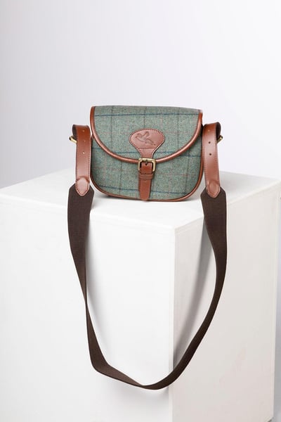 Tweed Cartridge Bag - Danby - Blue Check