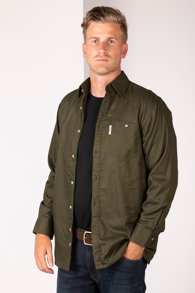 Men's Fleece Lined Shirt - Dark Khaki