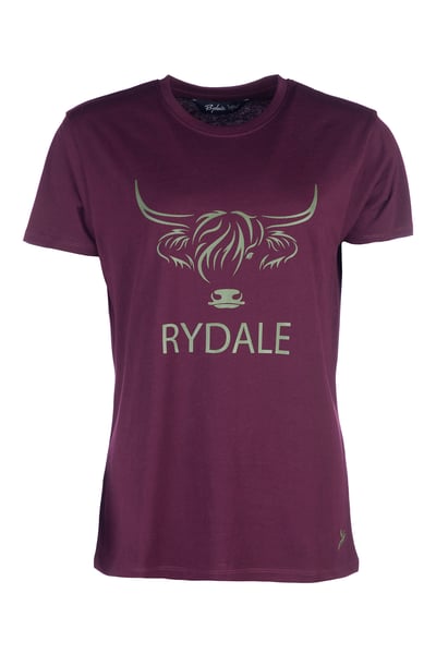 Ladies Highland Cow T-Shirt - Kirby - Dark Berry