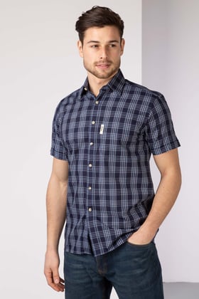 Men's Short Sleeved Checked Shirts