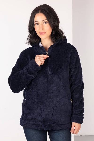 Damen-Kapuzenfleece - Etton II - Marine