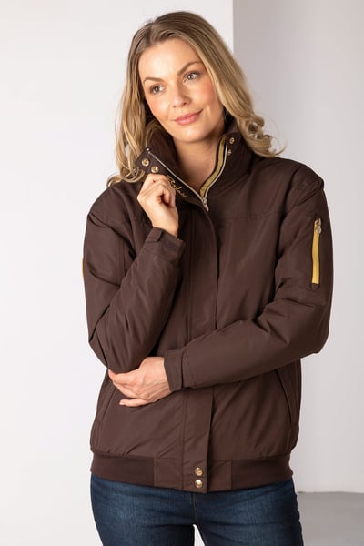 Ladies Equestrian Bomber Jacket - Ripon IV - Dark Brown