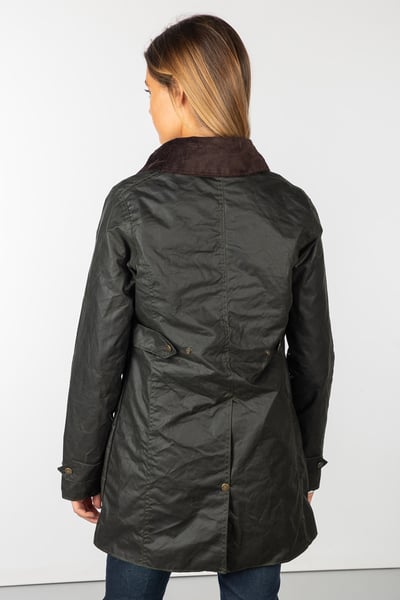 Ladies Mid Length Wax Jacket - Hannah III - Olive