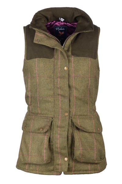 Ladies Tweed Waistcoat - Belton III - Dark Green Tweed