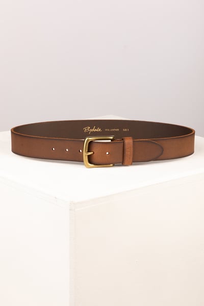 Men's Leather Jeans Belt - Kiplin - Antique Tan