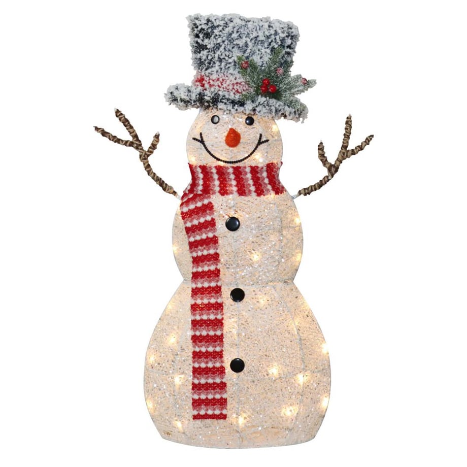 LED Glitter Snowman 70cm | Jolly Snowman Light Up UK