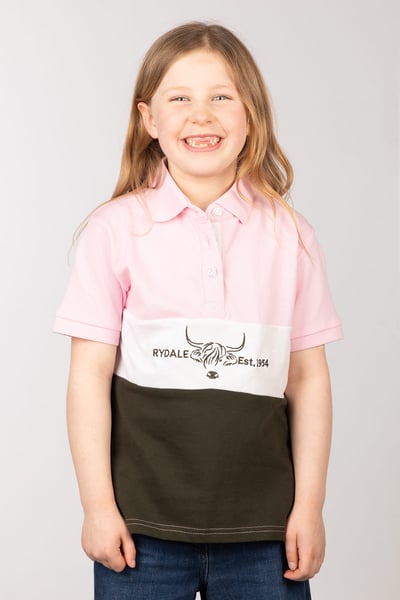 Junior Polo Shirt - Byland - Cow Sorbet/White/Olive