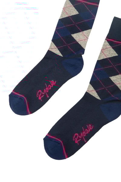 Ladies Argyle Ankle Socks - Denim