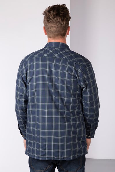 Men's Fleece Lined Shirt - Navy/Green