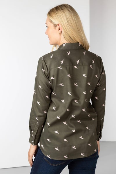 Ladies Overhead Country Shirt - Hannah - Khaki Pheasant