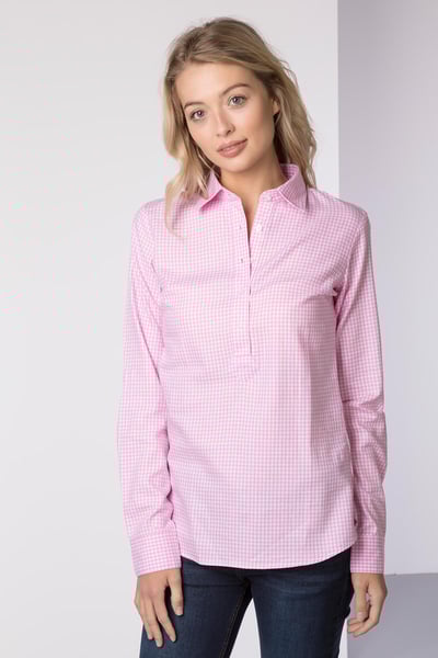 Ladies Hannah Gingham Shirt - Poppy - Gingham Pink