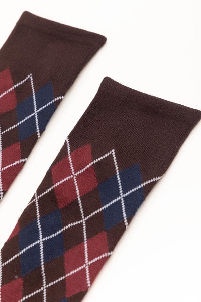 Men's Argyle Socks - Dark Brown