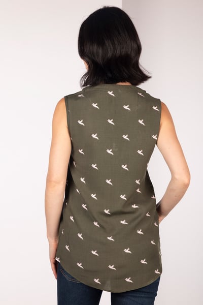 Ladies Sleeveless Blouse - Wistow II - Khaki Pheasant