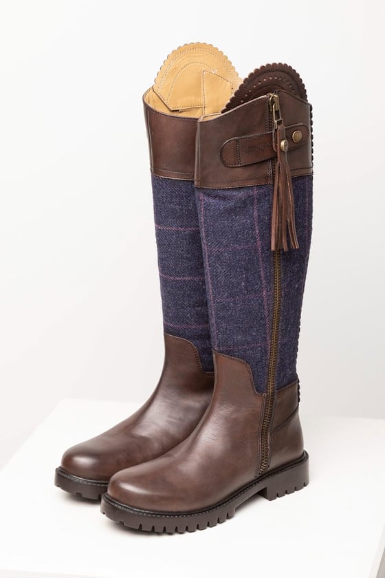 Hohe Tweed- und Lederstiefel für Damen DE | Rydale