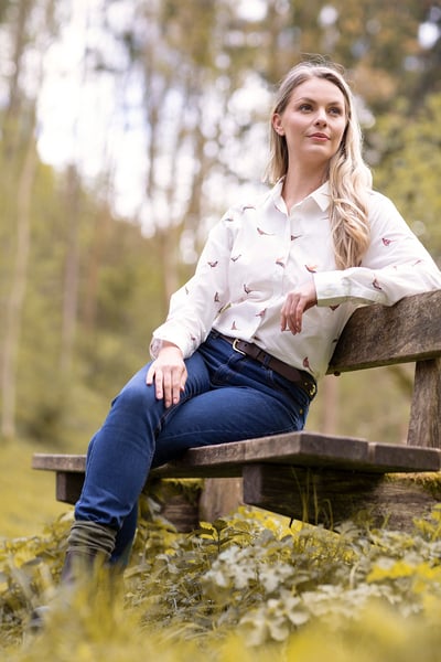 Ladies Printed Shirt - Wistow II - Pheasant White