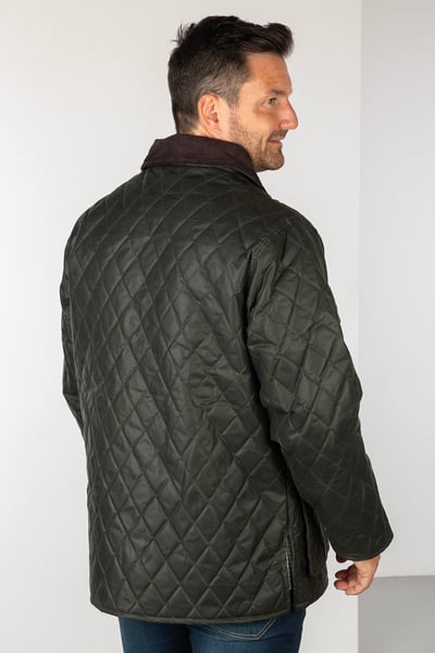 Men's Quilted Wax Jacket - Settle - Olive