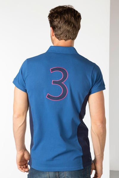 Muston Panel-Poloshirt für Herren - Blau