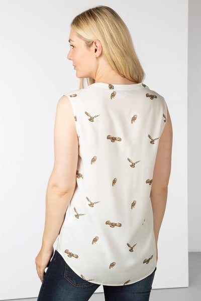 Ladies Sleeveless Blouse - Wistow II - Owl Print