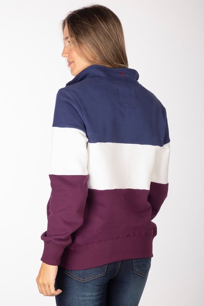 Ladies Sweatshirt - Byland - Cow Berry/White/Denim