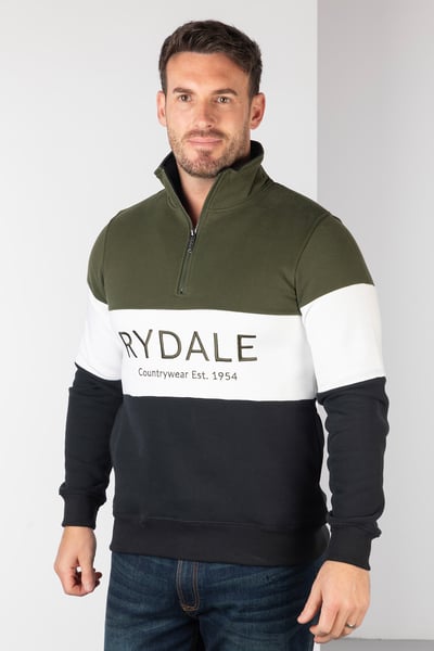 Sudadera de hombre - Byland - Rydale Oliva/Blanco/Negro