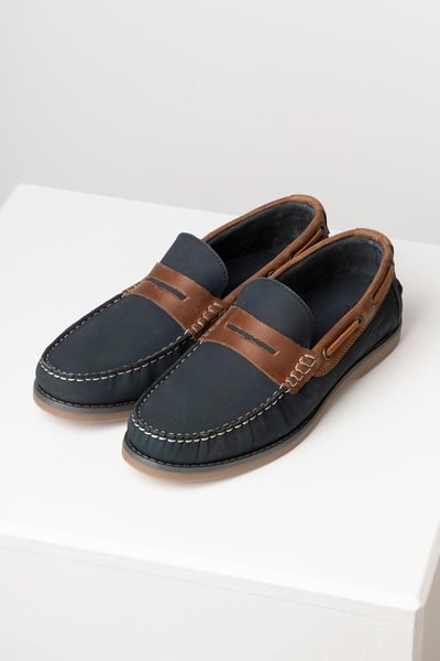 Men's Leather Loafer - Runswick - Navy