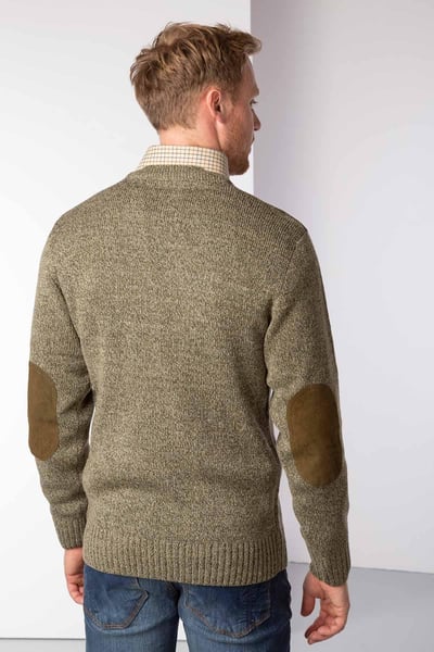 Men's Crew Neck Shooting Jumper - Wykeham - Derby Tweed