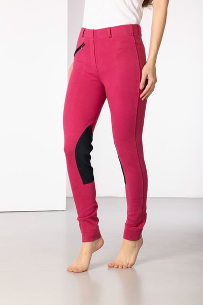 Ladies Sherwood Forest Belford Jodhpurs - Raspberry/Navy