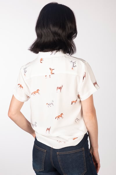 Ladies Floaty Short Sleeved Shirt - Wistow II - Cheval blanc